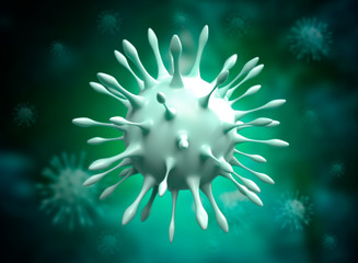 Fototapeta na wymiar 3d virus rendered, microscope illustration.
