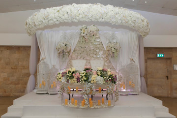 wedding background with different designs and flowers