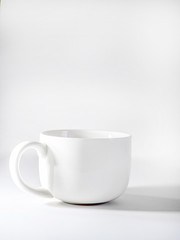 white coffee mug on white background