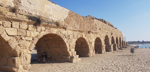 aquädukte, caesarea, israel