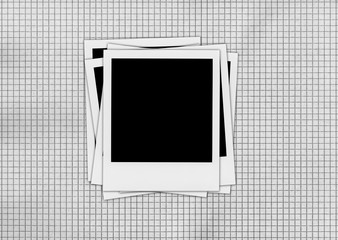 Retro realistic blank instant photo with shadow