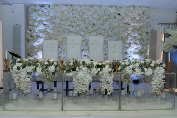 wedding background with different designs and flowers