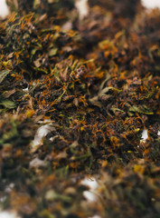 Cannabis buds pattern. Marijuana banner. Smoking weed