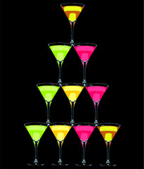 tropical coctail glass graphic design vector art