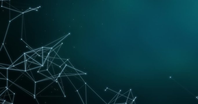 Abstract illustration background motion transformation with flickering light on plexus pattern of future innovation technology digital business dots line network decentralize communication connection