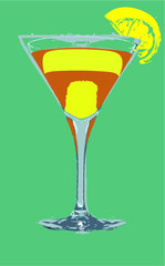 tropical coctail glasses graphic design vector art