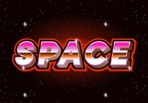 3D 80s Style Text Effect
