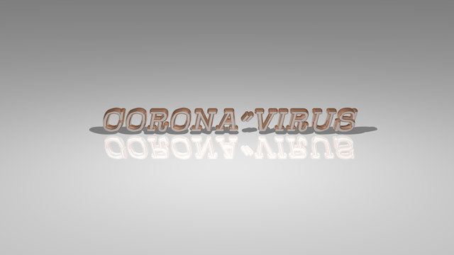 Text of Corona Virus rendered in 3D with light perspective and shadows, an image ideal for various applications