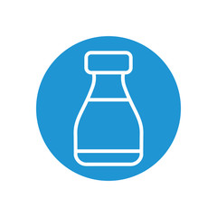 flask bottle icon, line block style