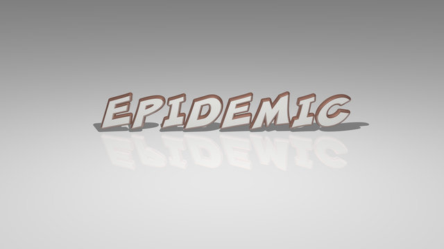 Text of EPIDEMIC rendered in 3D with light perspective and shadows, an image ideal for various applications