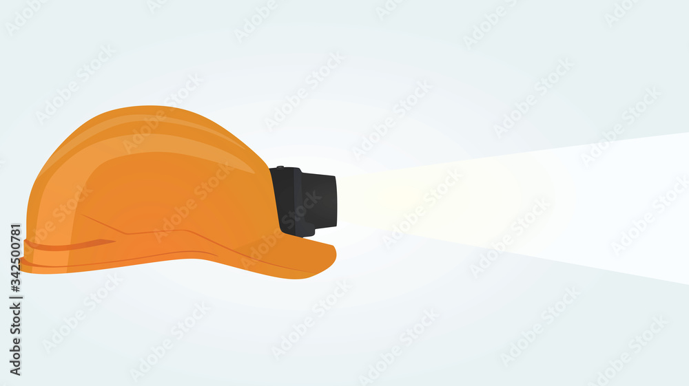 Wall mural Safety helmet with lamp. vector illustration