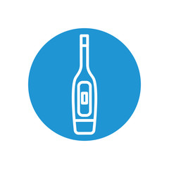 digital thermometer icon, line block style