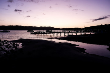 Sunset in The Waterfront Knysna Quays, South Africa