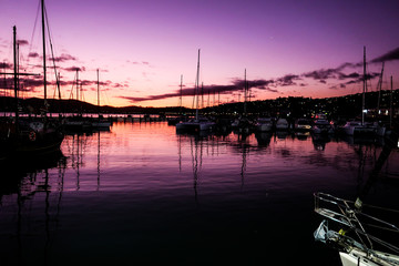 Sunset in The Waterfront Knysna Quays, South Africa