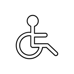 Disabled handicap icon, wheelchair parking sign vector illustration isolated on white background