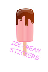 Ice cream icons set on a white background. Cartoon design, realistic