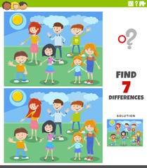 differences educational task with cartoon children