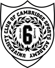 Athletic College print design vector art