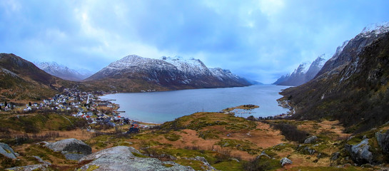 mountain fjord  landscape