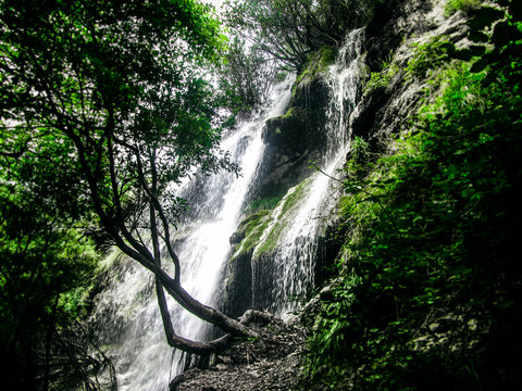 Waterfall on a trail. Pitarque, Teruel, Spain.