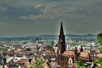 Fototapeta na wymiar Blick auf Freiburg im Breisgau
