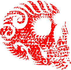 tattoo tribal skull print and embroidery graphic design vector art
