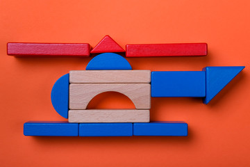 Colorful Various Shape Building Blocks Kid Toys for Playing and Educational Purpose in red, blue, oranje Isolated Background