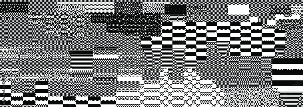 Poster Glitch datamoshing camera effect. Retro VHS background like in old video tape rewind or no signal TV screen. Vaporwave and cyberpunk style vector illustration.