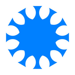 cov sars 2 - coronavirus icon sign symbol, blue simple flat - vector