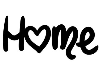 Lettering home. Vector hand-drawn coronavirus Covid-19 stay home. To love the house. The quarantine is positive. Work at home. Pandemic protection. Isolated on a white background. eps 10