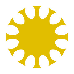 cov sars 2 - coronavirus icon sign symbol, golden simple flat - vector
