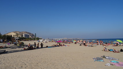 Fortress and the city of Alicante in Spain