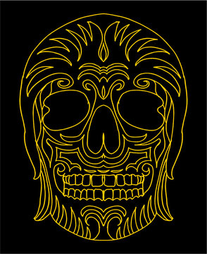 Tattoo Tribal Skull Print And Embroidery Graphic Design Vector Art