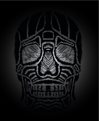 tattoo tribal skull print and embroidery graphic design vector art