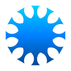 cov sars 2 - coronavirus icon sign symbol, blue gradient flat - vector