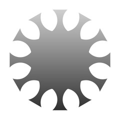 cov sars 2 - coronavirus icon sign symbol, gray gradient flat - vector