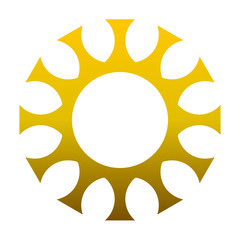cov sars 2 - coronavirus icon sign symbol, golden gradient outline flat - vector
