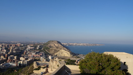 Fortress and the city of Alicante in Spain