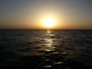 sunset over the sea
