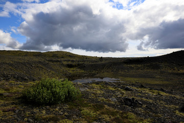 Skaftafell / Iceland - August 18, 2017: Landscape near Skaftafellsjokull glacier, Iceland, Europe