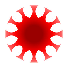 cov sars 2 - coronavirus icon sign symbol, red gradient flat - vector