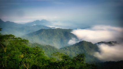 clouds over the mountains