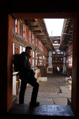 a man in Trongsa dzong bhutan