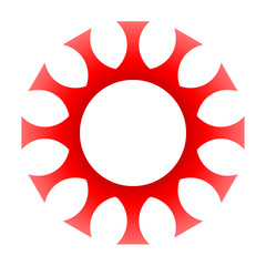 cov sars 2 - coronavirus icon sign symbol, red gradient outline flat - vector