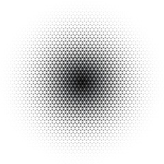 Triangle halftone circular gradient abstract background, vector illustration
