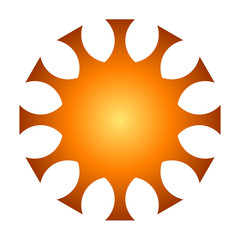 cov sars 2 - coronavirus icon sign symbol, orange gradient flat - vector