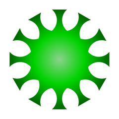 cov sars 2 - coronavirus icon sign symbol, green gradient flat - vector