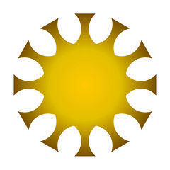 cov sars 2 - coronavirus icon sign symbol, golden gradient flat - vector