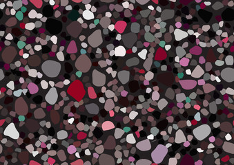 Abstract vector terrazzo seamless pattern for textile design. Vintage fashion illustration. Bright pastel color