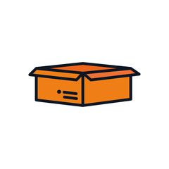 opened box icon, color line style